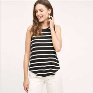 Akemi + Kin Black and White Striped Sleeveless Top